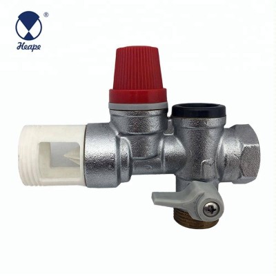 Heape Multifunction Safety Relief Valve Brass Standard Water Medium Pressure High Temperature Hydraulic Dn15